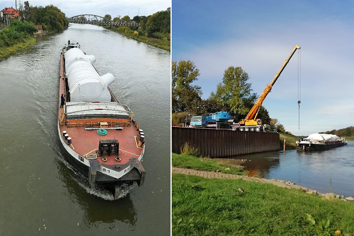 Śródlądowe drogi wodne pokazują przydatność - wielkogabarytowe wyposażenie dla huty KGHM