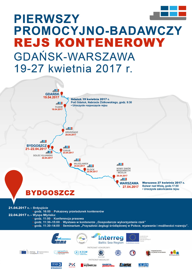 Kontenery popłyną Wisłą. Na razie na próbę