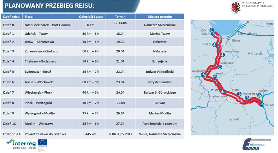Rejs kontenerowy Wisłą z Gdańska do Warszawy!