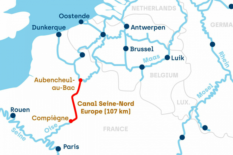 Trwa budowa kanału Sekwana - Północ Europy
