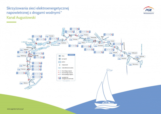 PGE Dystrybucja udostępniła mapy dla mazurskich żeglarzy