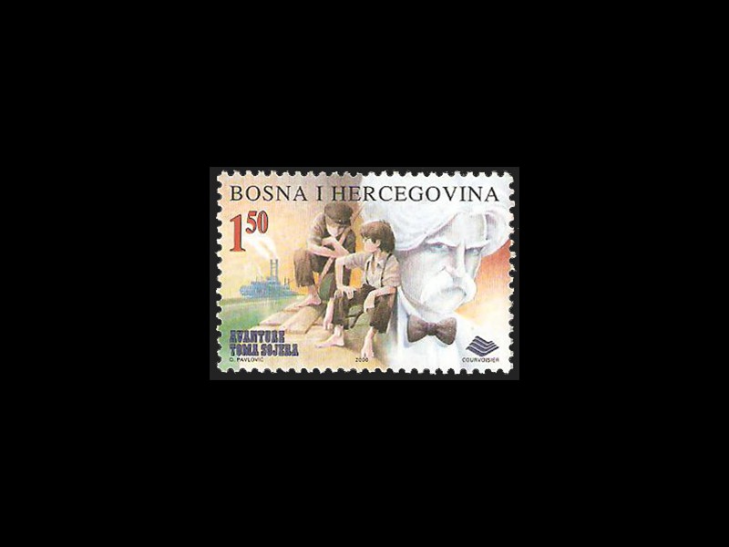 BOSNIA i HERCEGOWINA2000-Rocznica M.Twaina,tez bocznokolowiec